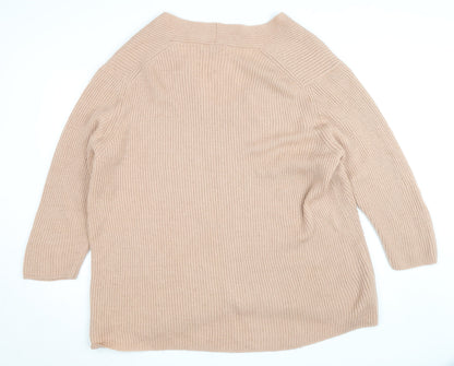Modern Rarity Women’s Beige Wool Alpaca V-Neck Jumper M