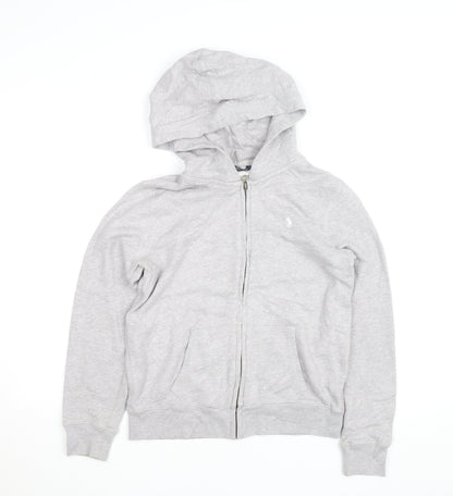 Polo Ralph Lauren Boys Grey Full Zip Hoodie Age 16 Cotton Blend