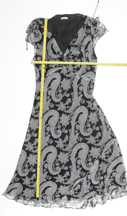 Planet Women’s Black Paisley Fit & Flare Midi Dress Size 12