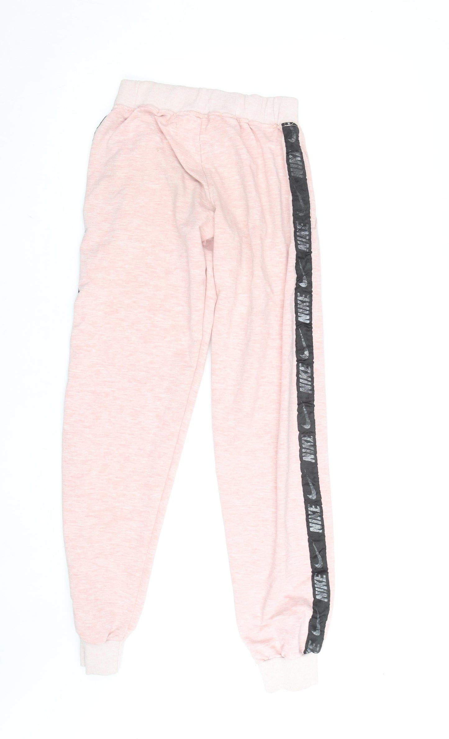 Nike Women's Pink Jogger Sweatpants L Elastic Waist Tapered Fit