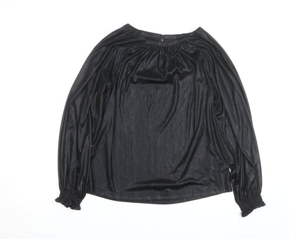 Gallery Women's Black Long Sleeve Tunic Blouse UK 12