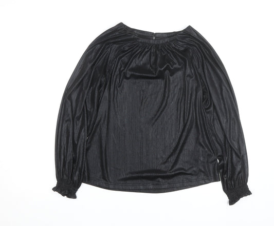 Gallery Women's Black Long Sleeve Tunic Blouse UK 12