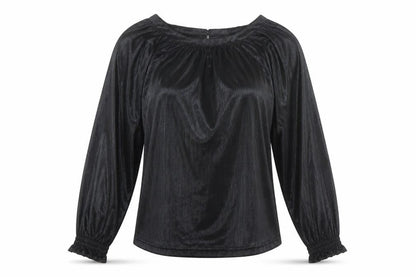 Gallery Women's Black Long Sleeve Tunic Blouse UK 12