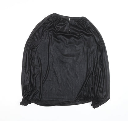 Gallery Women's Black Long Sleeve Tunic Blouse UK 12
