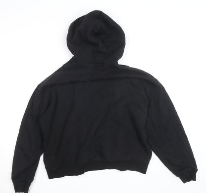 Weekday Men's Black Pullover Hoodie Size L Regular Fit Fleece Cotton Blend