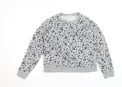 Whistles Women Grey Star Print Pullover Sweatshirt Size M