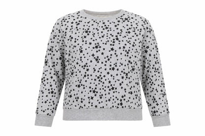 Whistles Women Grey Star Print Pullover Sweatshirt Size M