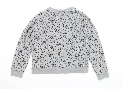 Whistles Women Grey Star Print Pullover Sweatshirt Size M