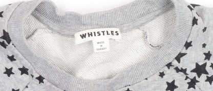 Whistles Women Grey Star Print Pullover Sweatshirt Size M