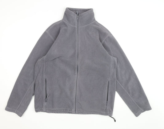 Russell Mens Grey Fleece Full Zip Basic Jacket Size L