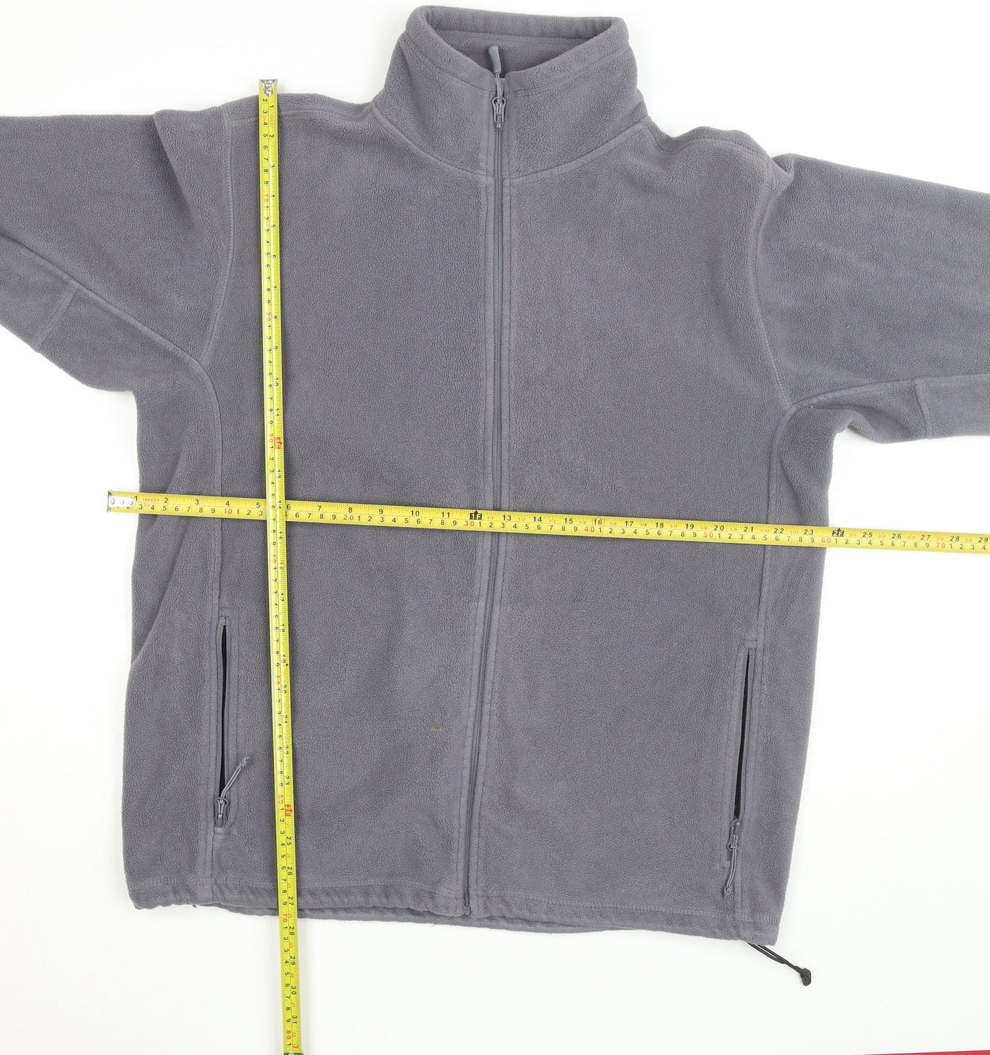Russell Mens Grey Fleece Full Zip Basic Jacket Size L