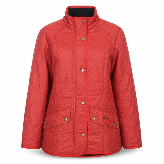 Barbour Women's Red Quilted Mid-Length Jacket Size 10