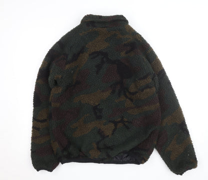 Brave Soul Men’s Camouflage Fleece Jacket Size S Full Zip Outdoor Style