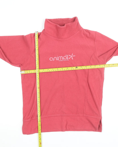 Animal Womens Pink Fleece Active Jacket Size 10 Lightweight Pullover