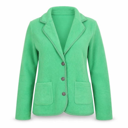 Lands' End Women’s Green Fleece Cardigan Blazer Petite S