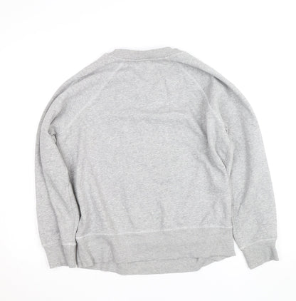Next Women Grey Pullover Sweatshirt M Letter N Logo Casual Soft Cotton Blend