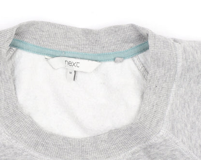 Next Women Grey Pullover Sweatshirt M Letter N Logo Casual Soft Cotton Blend