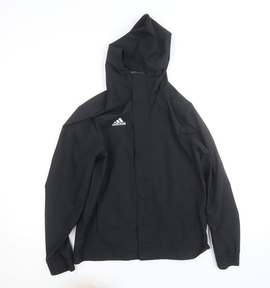 Adidas Men’s Black Waterproof Hooded Rain Jacket Size S