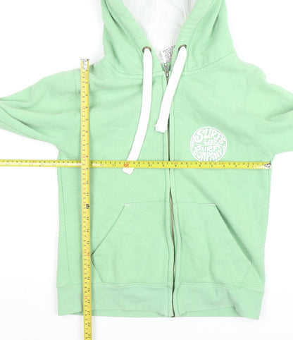 Cotton Ridge Boys Green Hooded Zip Jacket XS 13-14 Years Surf Company Print
