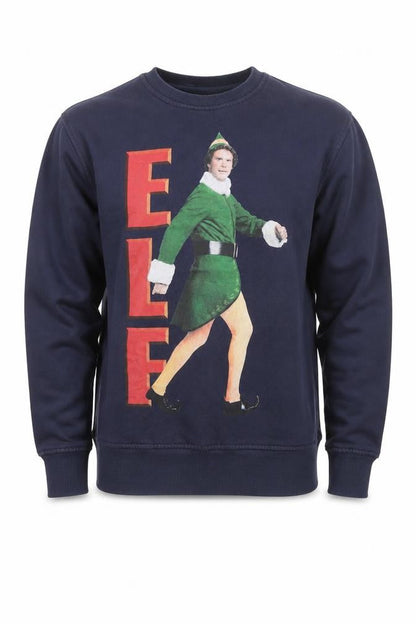 Elf Men's Blue Christmas Movie Graphic Sweatshirt Size S