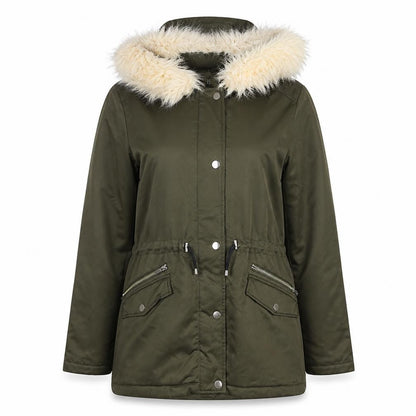 Dorothy Perkins Women’s Green Faux Fur Trim Hooded Parka Coat Size 14