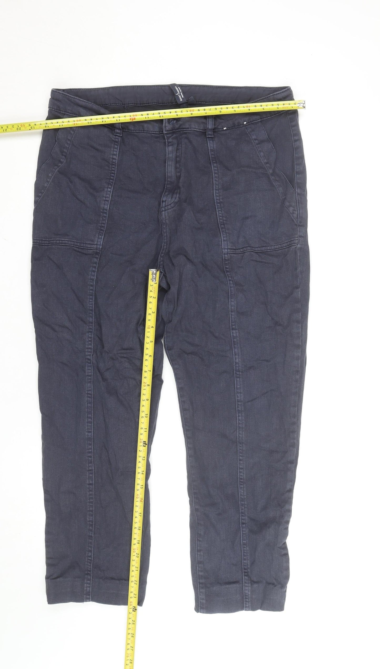 Seasalt Cornwall Women Blue Cropped Trousers Size 16 Organic Cotton