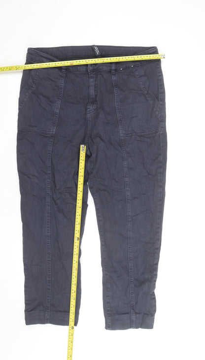 Seasalt Cornwall Women Blue Cropped Trousers Size 16 Organic Cotton