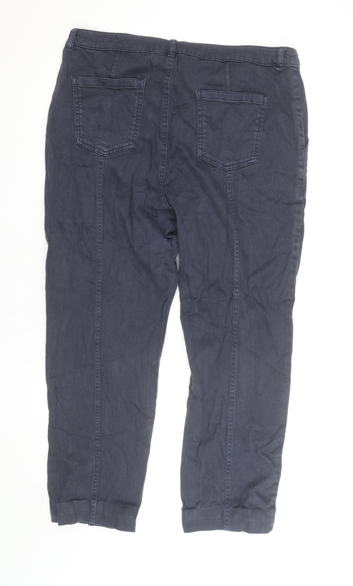 Seasalt Cornwall Women Blue Cropped Trousers Size 16 Organic Cotton