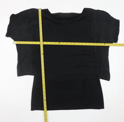 Carolyn Donnelly The Edit Womens Black Silk Chiffon Blouse Size 12