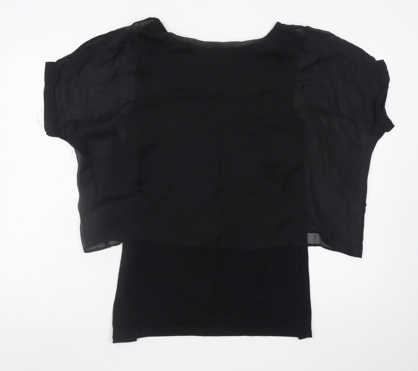 Carolyn Donnelly The Edit Womens Black Silk Chiffon Blouse Size 12