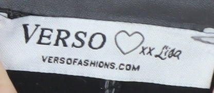 Verso Womens Grey High Waist Faux Leather Leggings M/L Stretch Fit