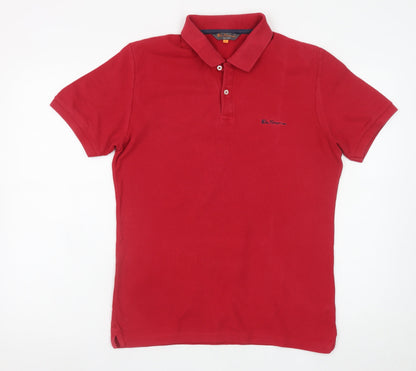 Ben Sherman Men's Red Cotton Polo Shirt Size S Classic Style
