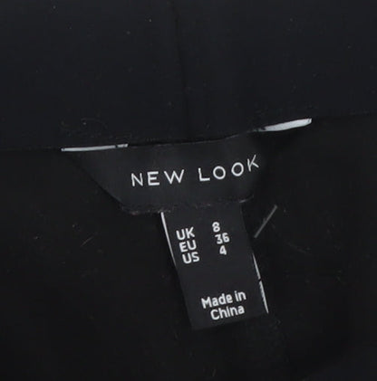 New Look Women's Black Faux Leather High Rise Leggings Size 8