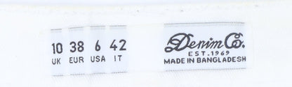 Denim Co. Women's White Size 10 Cut-Off Cotton Shorts