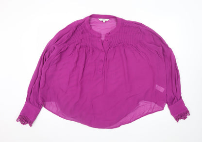 Next Women's Purple Viscose Tunic Blouse Size 12 Long Sleeve