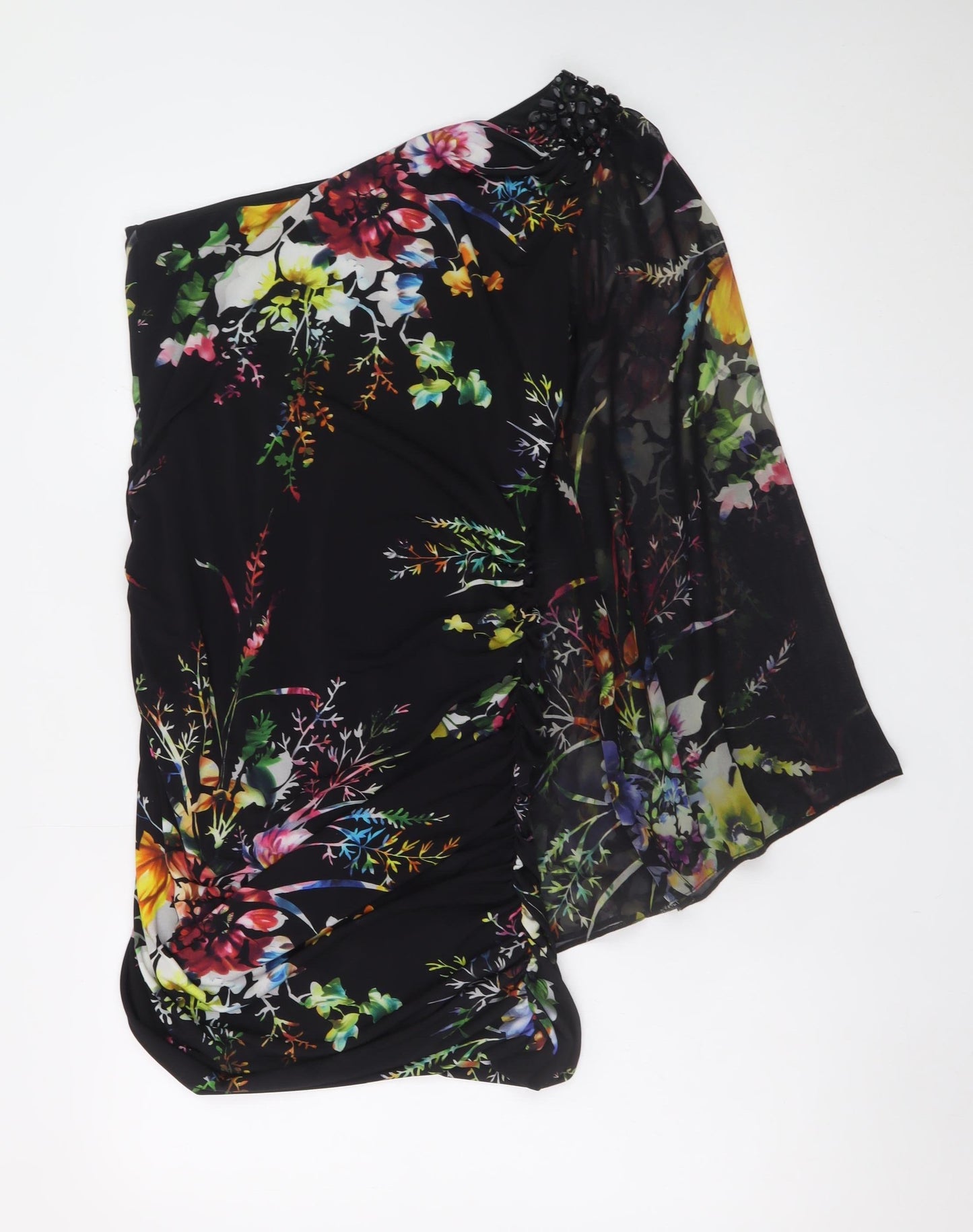 Star by Julien Macdonald Women’s Multicoloured Floral One Shoulder Knee Length Dress Size 14