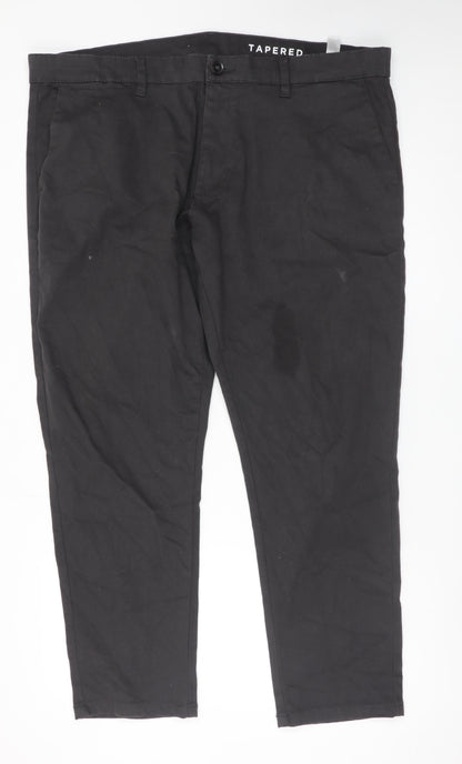 Dunnes Stores Men's Black Tapered Trousers Waist 42in Leg 29in
