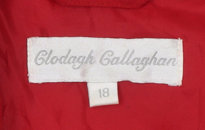 Clodagh Callaghan Women's Red Quilted Zip Waistcoat Size 18