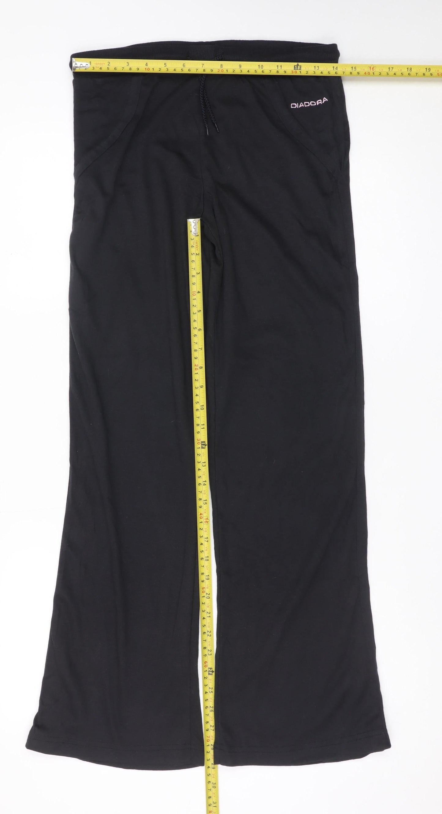 Diadora Women's Black Size 10 Sweatpants with Drawstring Waist