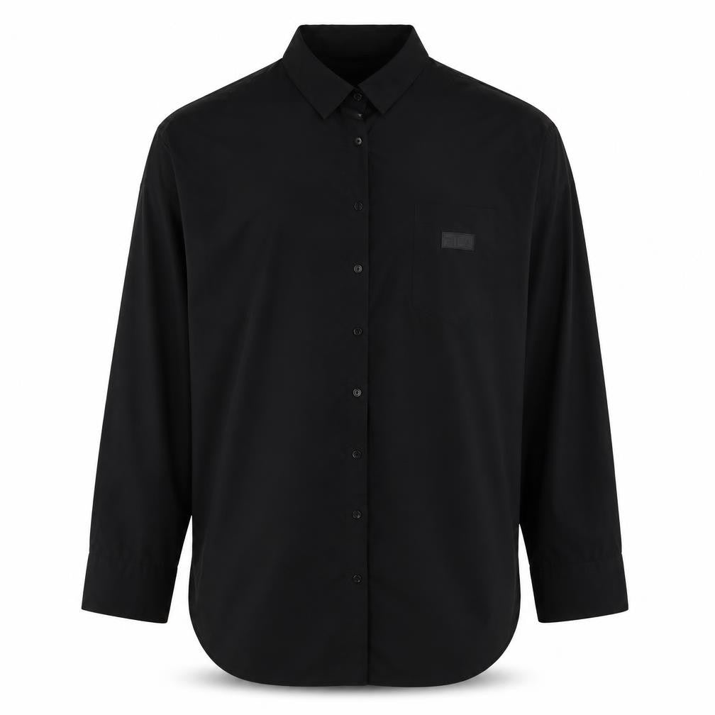 Fila Men's Black Long Sleeve Nylon Button-Up Shirt Size 20