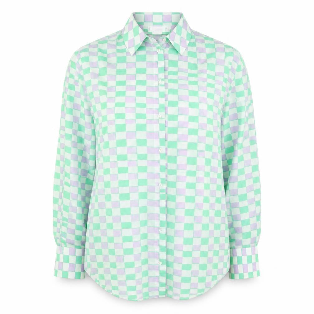 Mango Women's Multicoloured Check Cotton Button-Up Shirt Size S