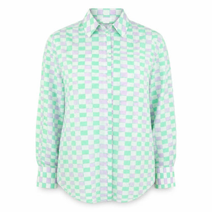 Mango Women's Multicoloured Check Cotton Button-Up Shirt Size S