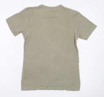 Adidas Boys Beige Graphic Logo T-Shirt 13-14 Years Short Sleeve Cotton