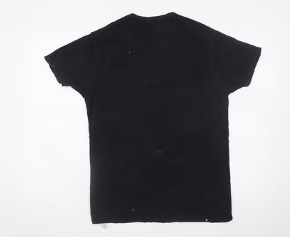 Emporio Armani Men Black L Crew Neck Cotton T-Shirt Logo Jersey