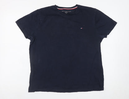 Tommy Hilfiger Men's Navy Blue Crew Neck Cotton T-Shirt Size S