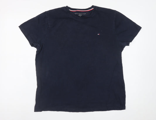 Tommy Hilfiger Men's Navy Blue Crew Neck Cotton T-Shirt Size S