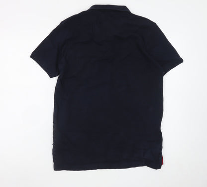 Parx Men's Black Cotton Polo Shirt M Short Sleeve Casual