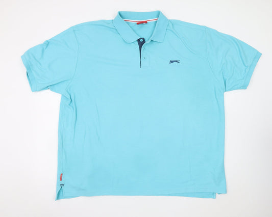 Slazenger Men's Blue 4XL Regular Fit Cotton Polo Shirt