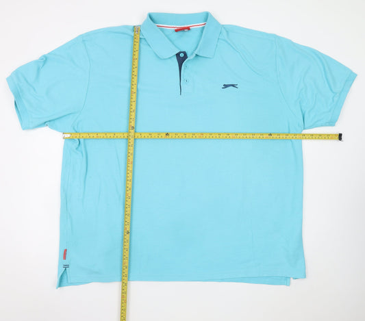 Slazenger Men's Blue 4XL Regular Fit Cotton Polo Shirt