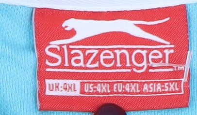 Slazenger Men's Blue 4XL Regular Fit Cotton Polo Shirt